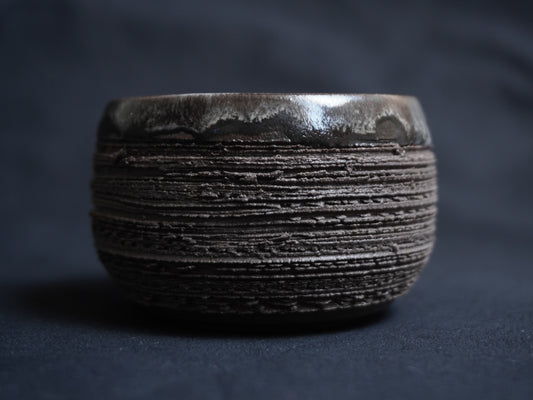 Chamotte Tea Bowl “Black Satin”, 80 ml