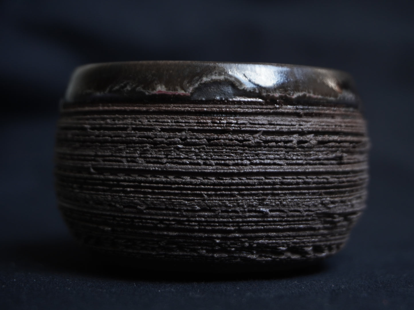 Chamotte Tea Bowl “Black Satin”, 80 ml