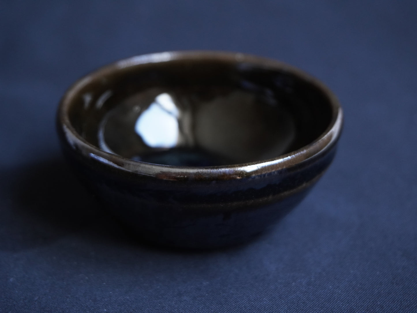 Black Glossy Chamotte Tea Bowl, 45 ml