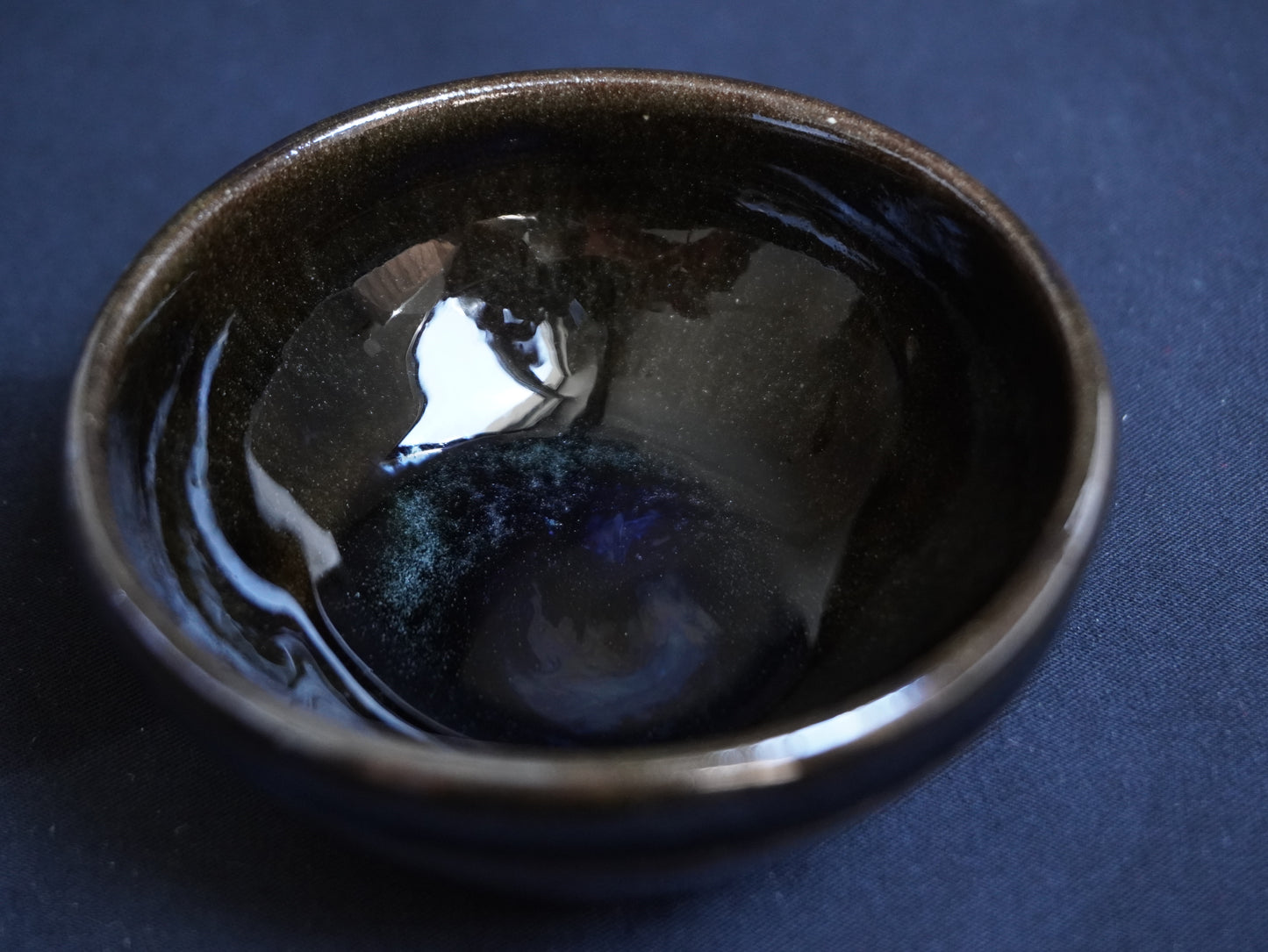 Black Glossy Chamotte Tea Bowl, 45 ml
