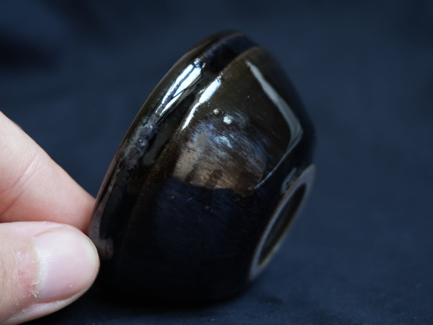 Black Glossy Chamotte Tea Bowl, 45 ml