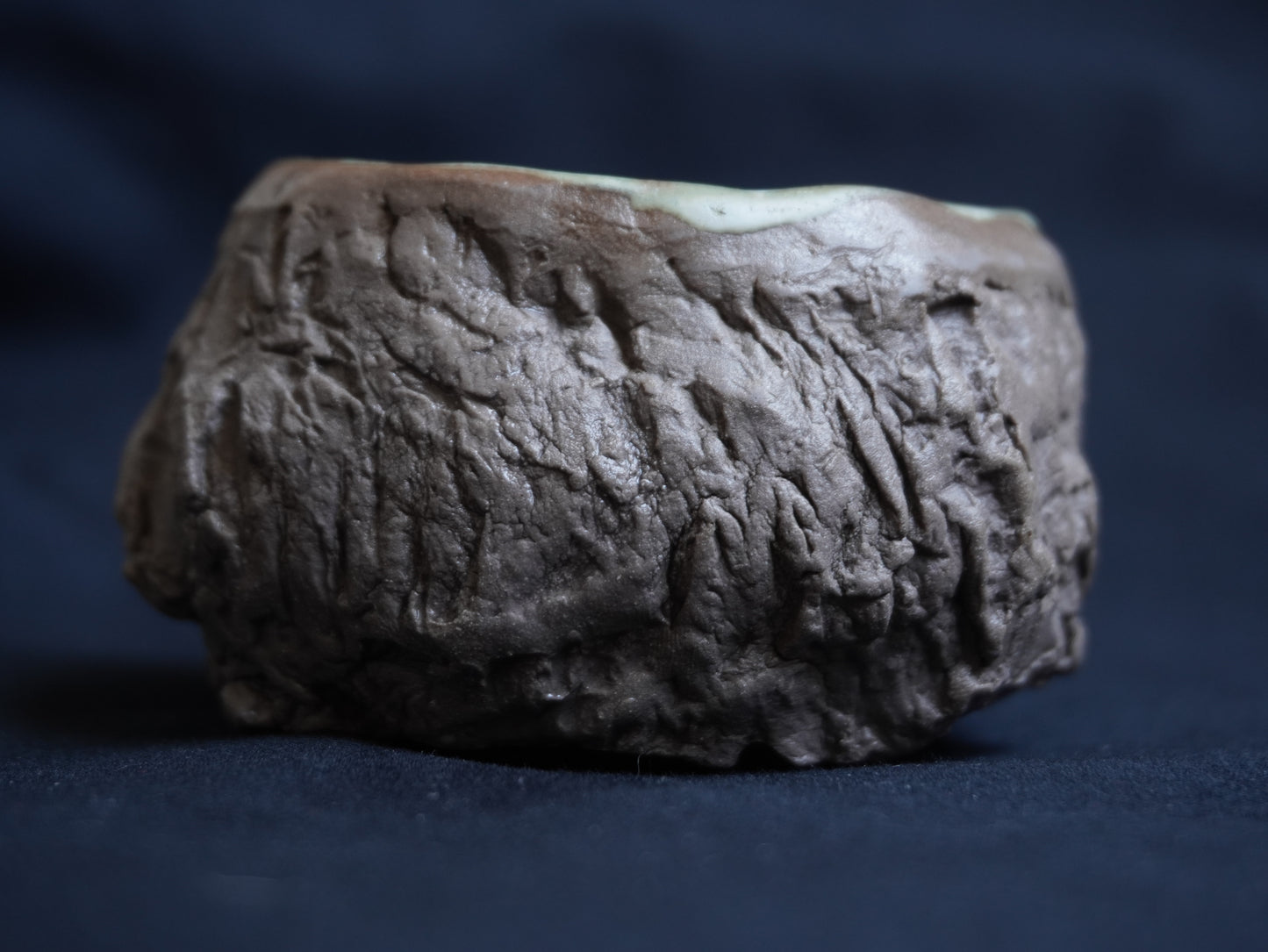 Chamotte Tea Bowl “Mountain River” (Handbuilt), 65 ml