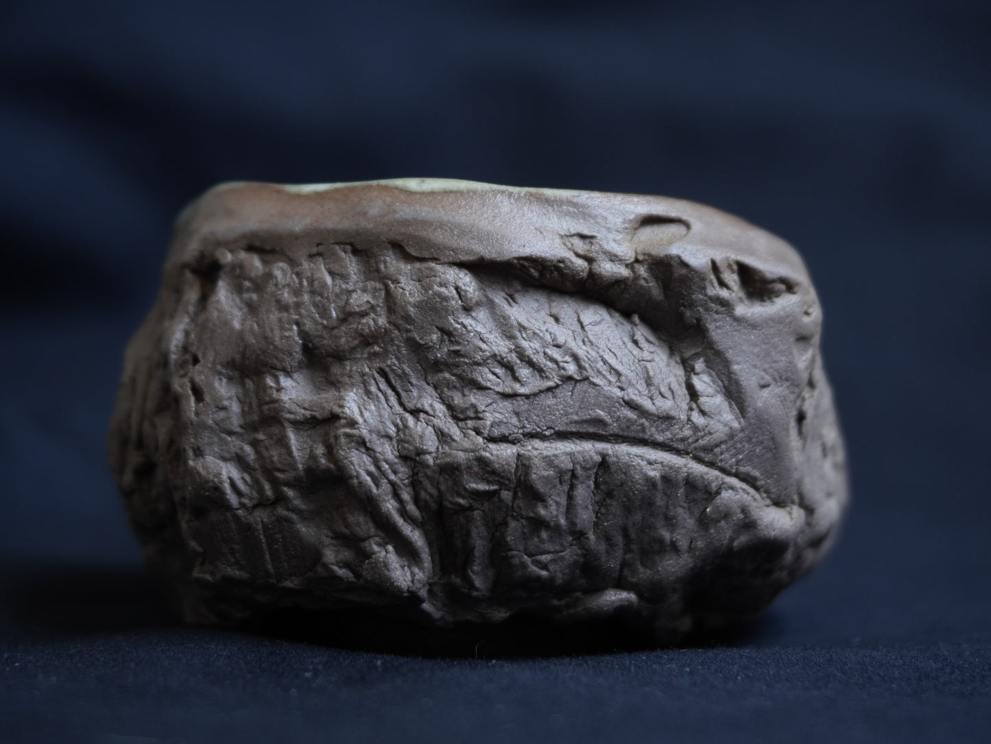 Chamotte Tea Bowl “Mountain River” (Handbuilt), 65 ml