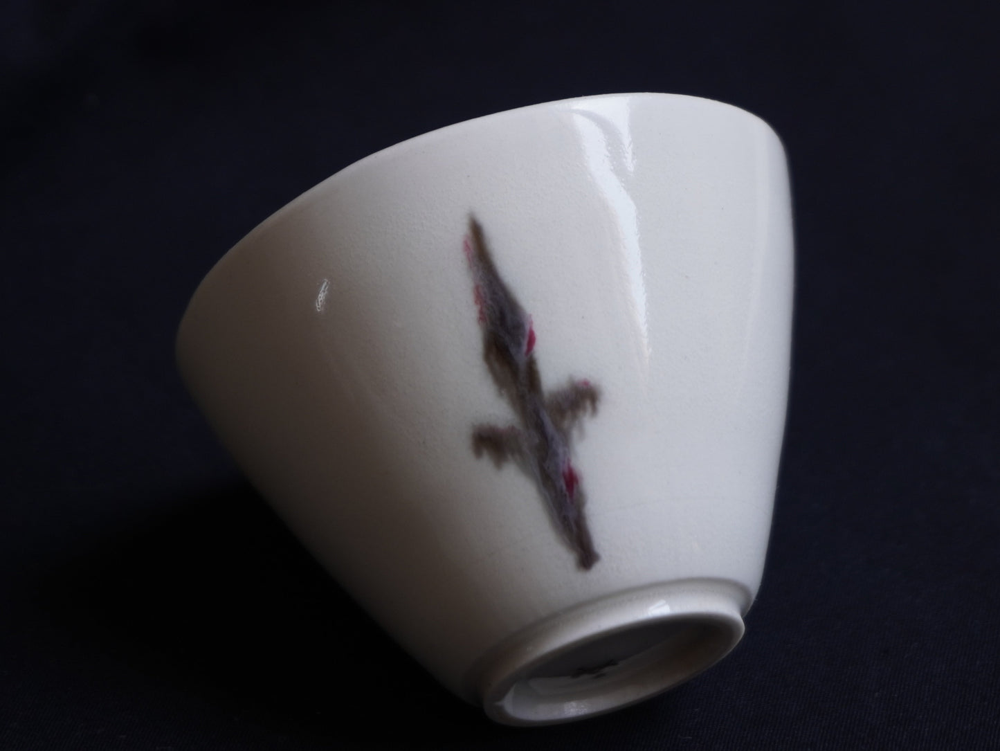 Porcelain Tea Bowl with Cross Motif, 60 ml