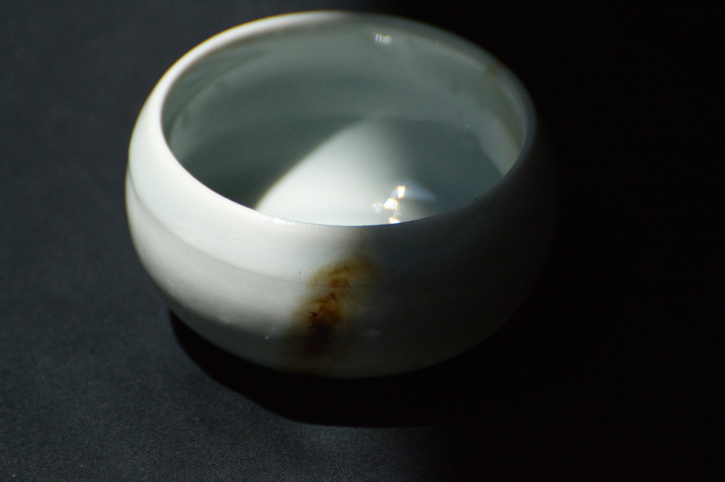 Celadon Porcelain Tea Bowl with Contrasting Band, 80 ml