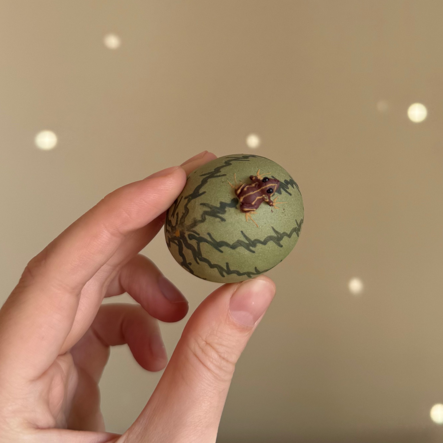 Tea Pet Ceramic Spouting Frog