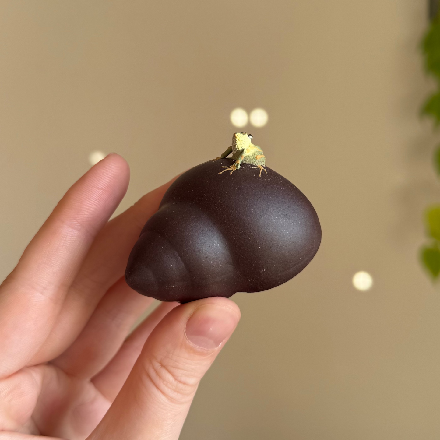 Tea Pet Ceramic Spouting Frog