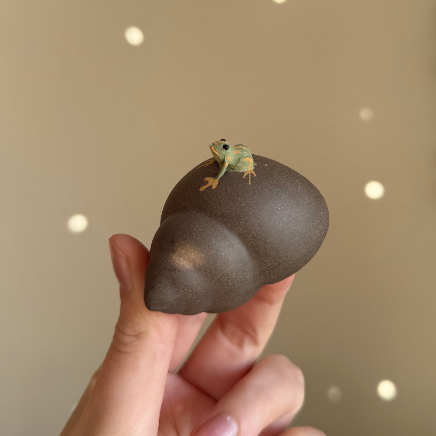 Tea Pet Ceramic Spouting Frog