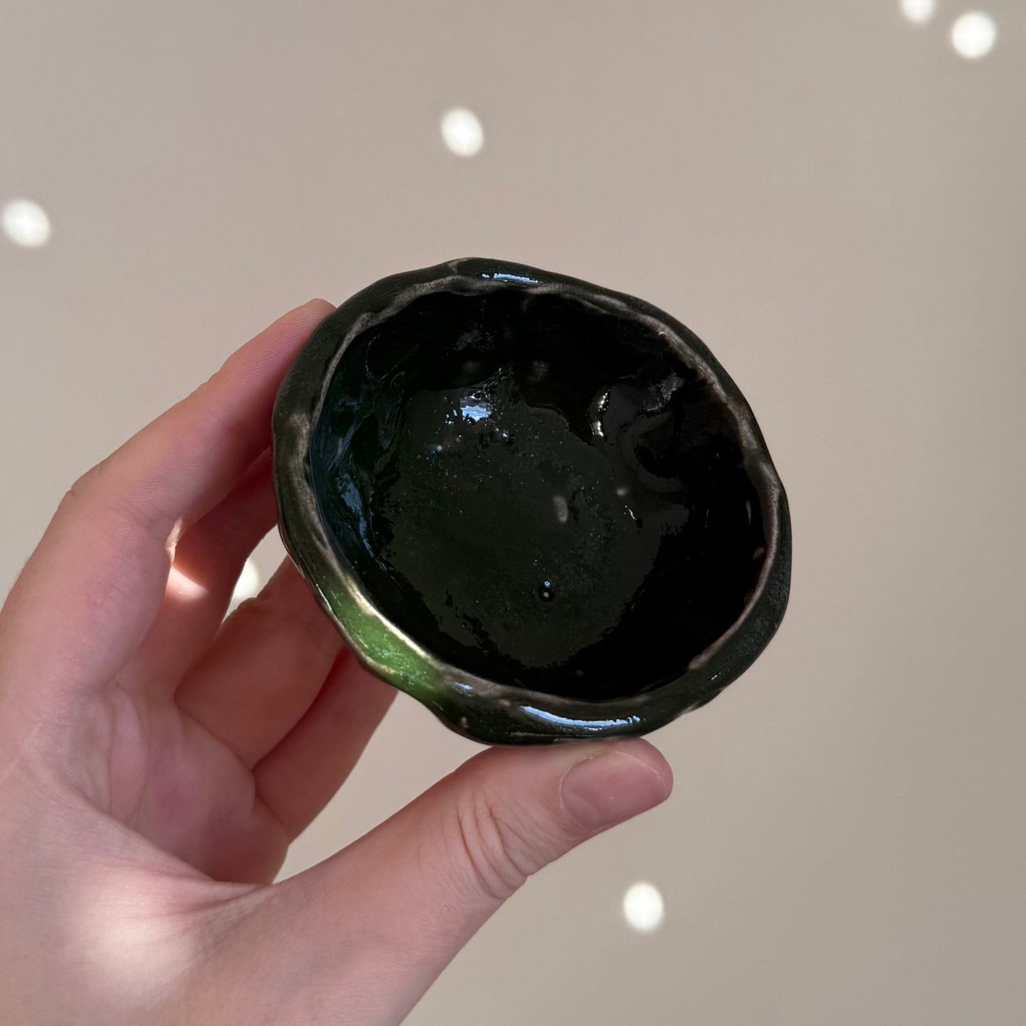 Handcrafted Clay Teacup "Forest Ink"