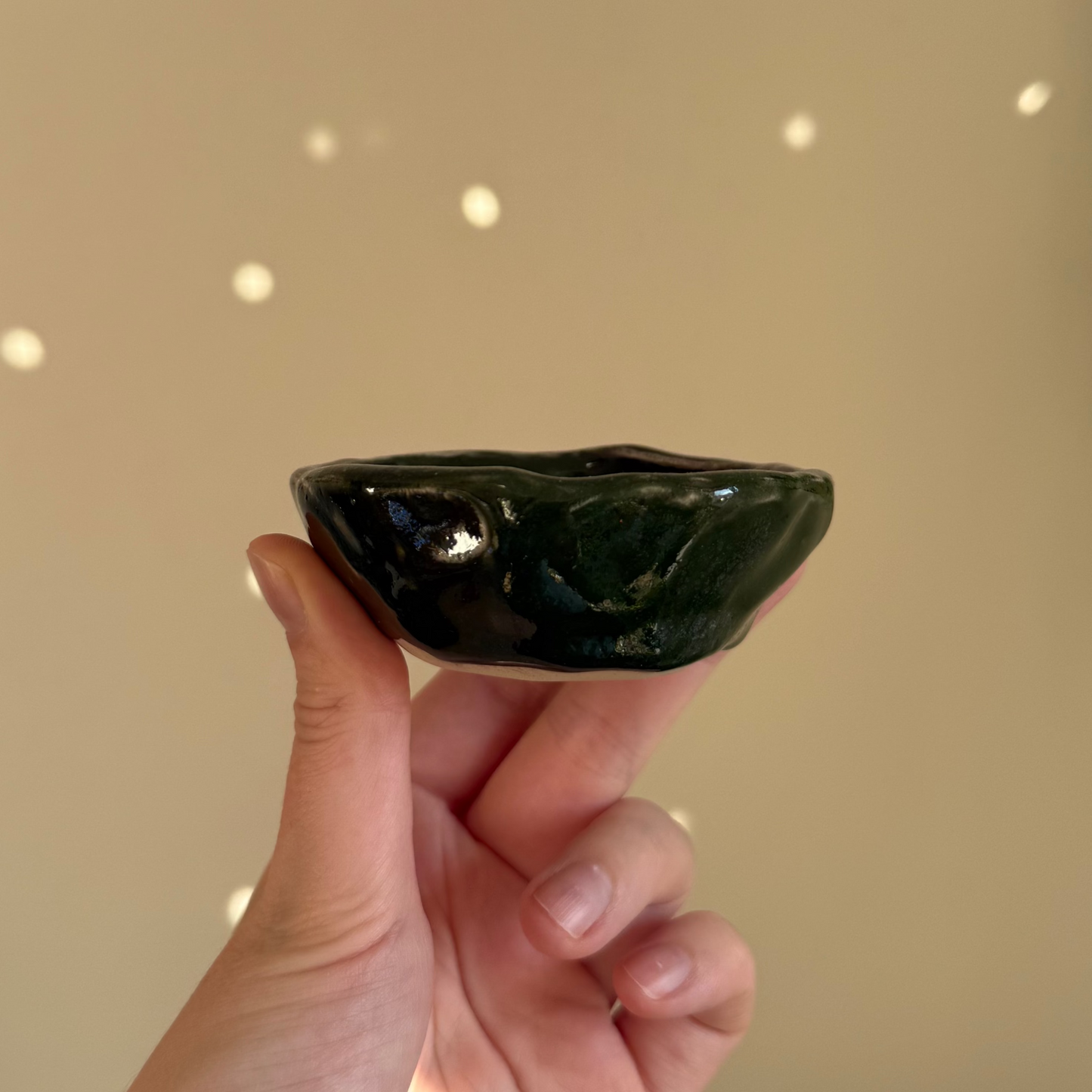 Handcrafted Clay Teacup "Forest Ink"