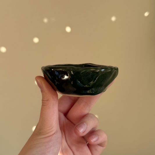 Handcrafted Clay Teacup "Forest Ink"