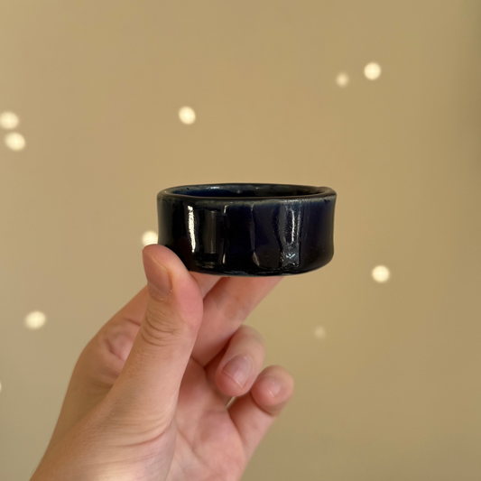 Handcrafted Clay Teacup "Dark Blue"