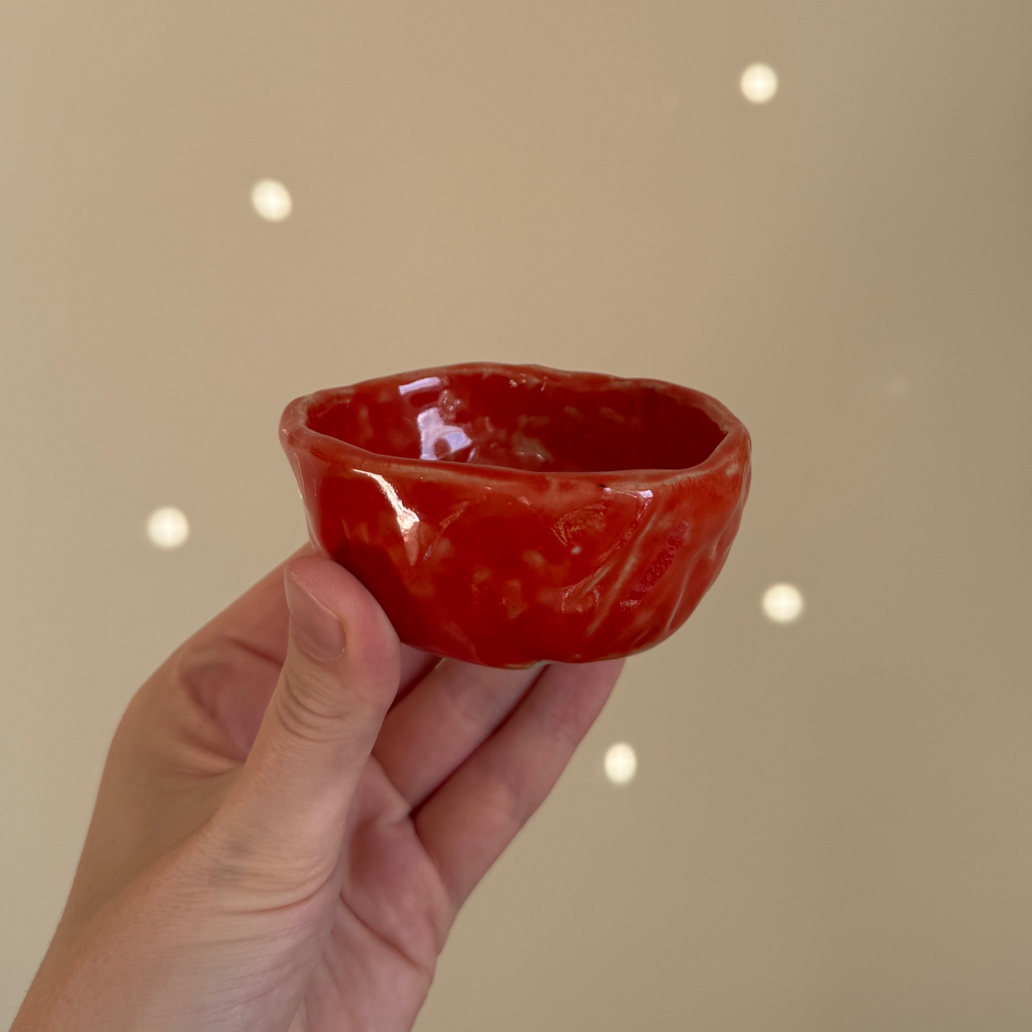 Handcrafted Clay Teacup "Tomato"
