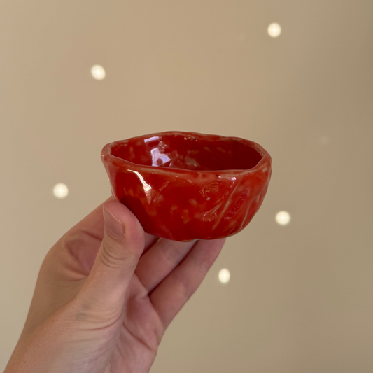Handcrafted Clay Teacup "Tomato"