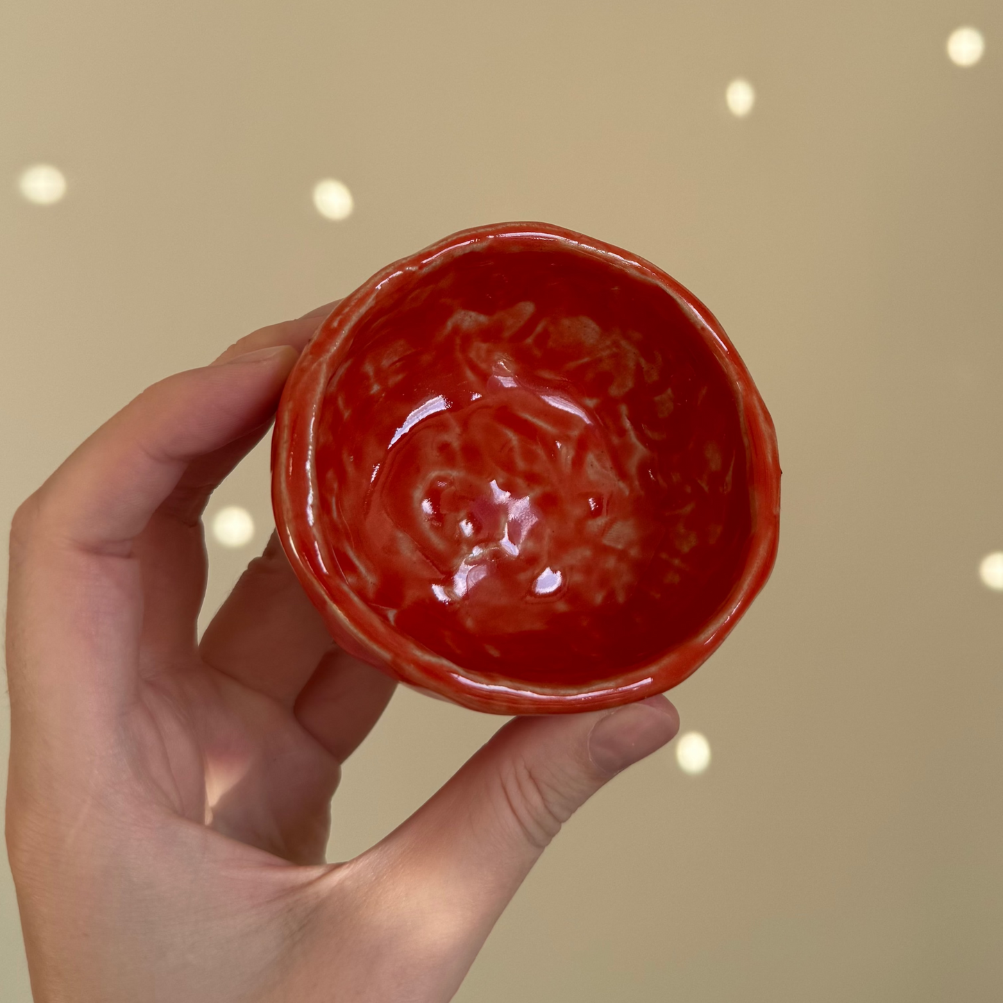 Handcrafted Clay Teacup "Tomato"
