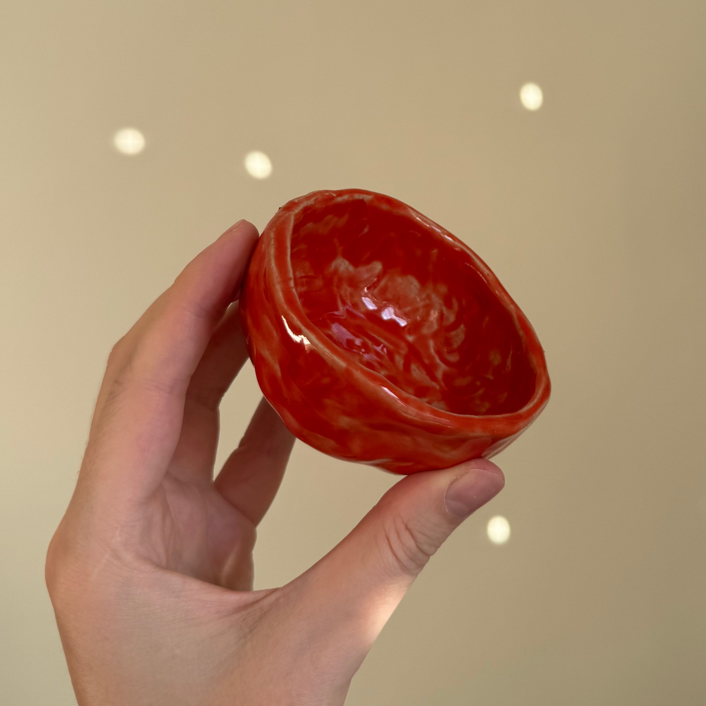 Handcrafted Clay Teacup "Tomato"