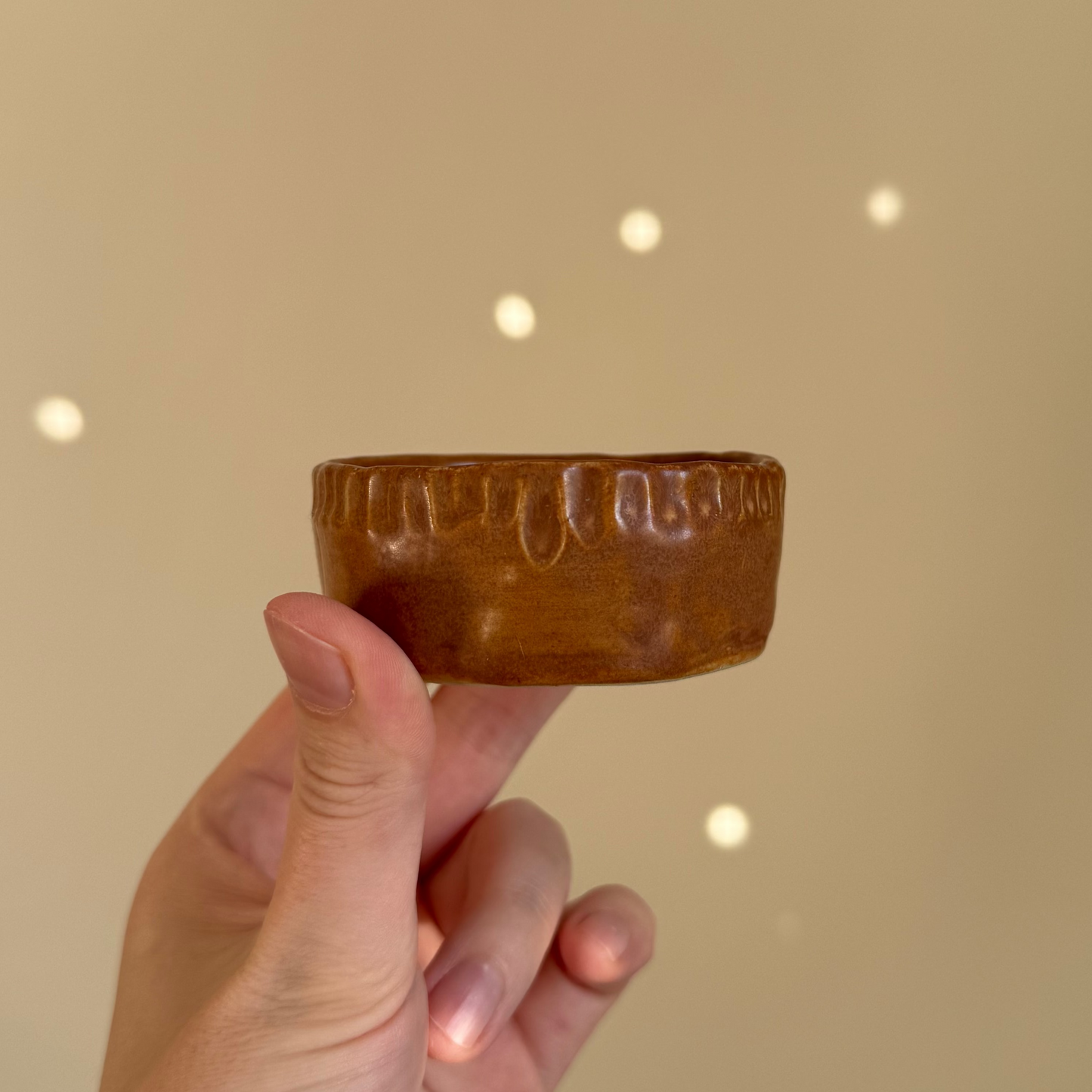 Handcrafted Clay Teacup "Amber Ridge"