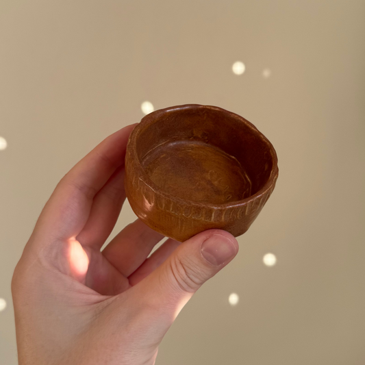 Handcrafted Clay Teacup "Amber Ridge"