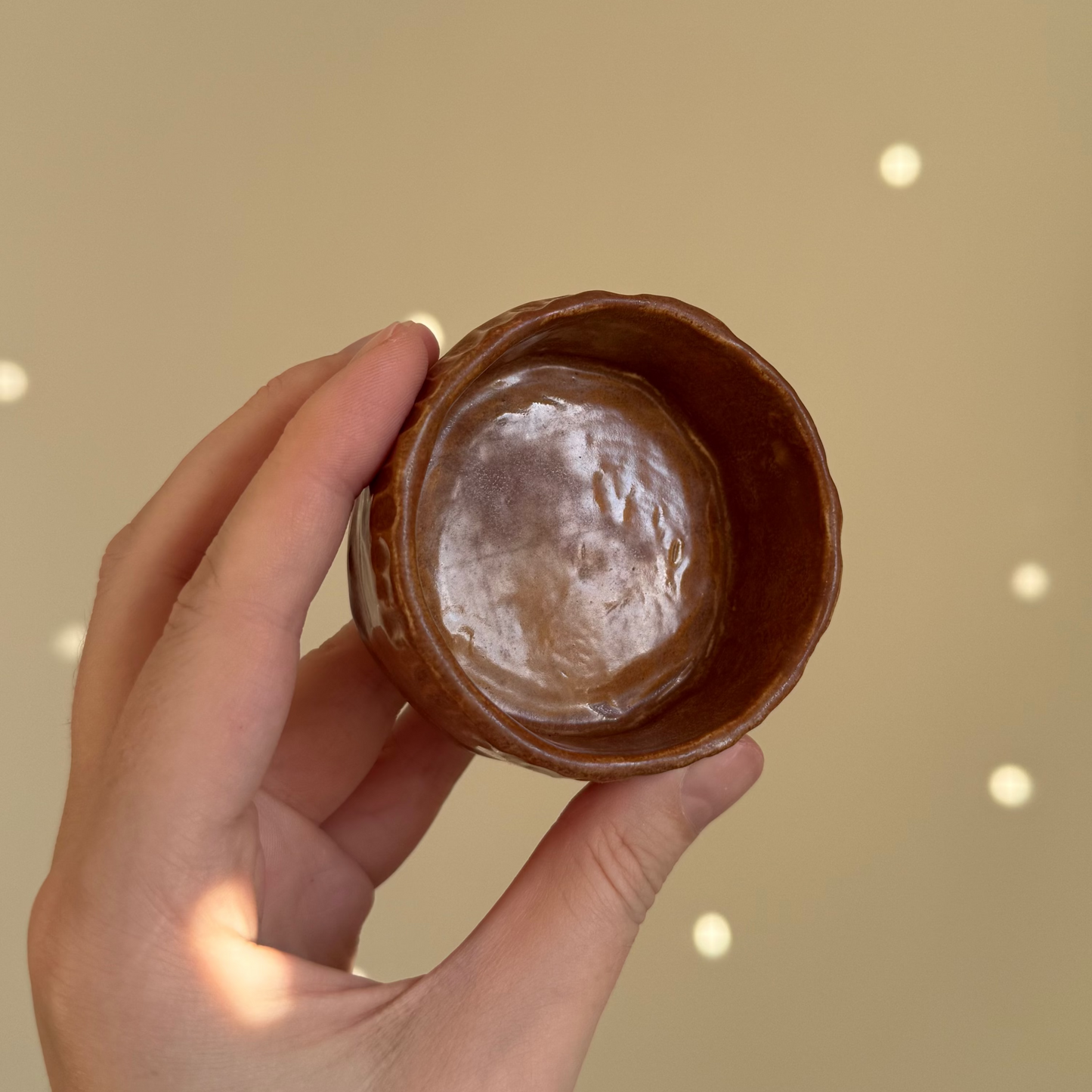 Handcrafted Clay Teacup "Amber Ridge"