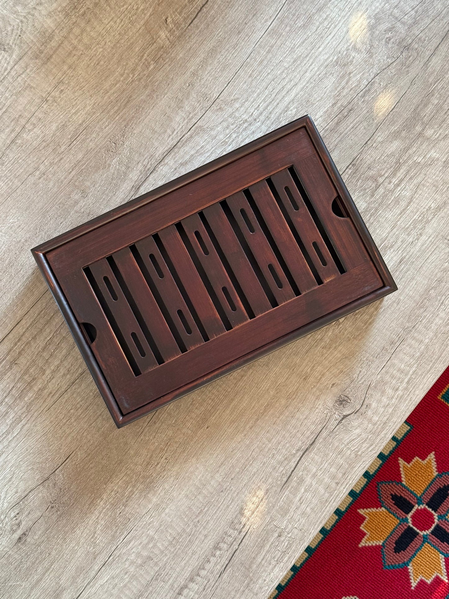 Compact Wooden Tea Tray (dark), 28×18 cm