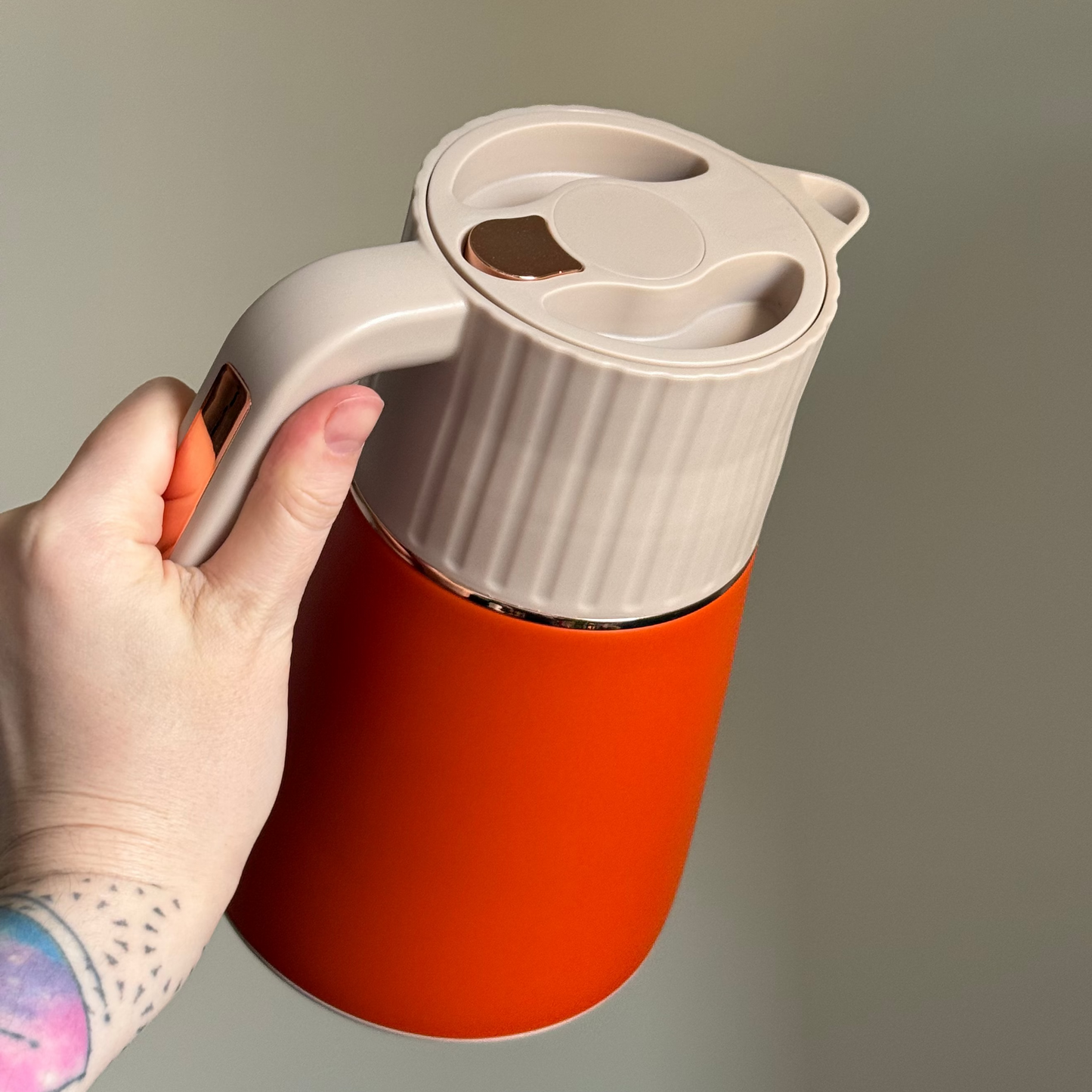 Orange Stainless Steel Thermos, 1,5L