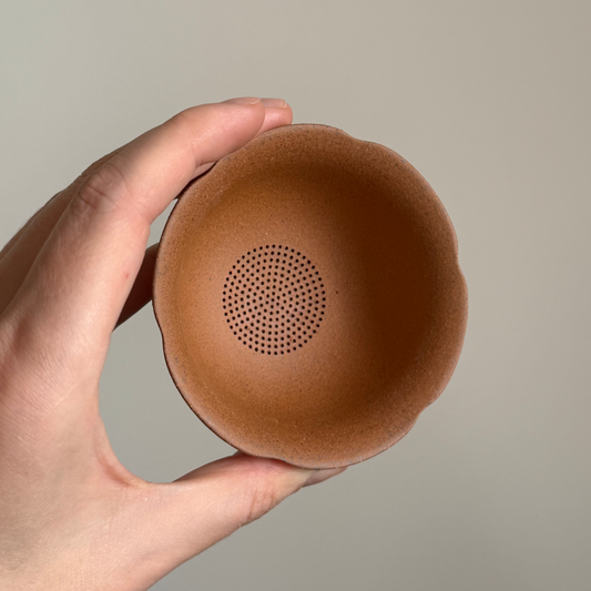 Unglazed Clay Tea Strainer