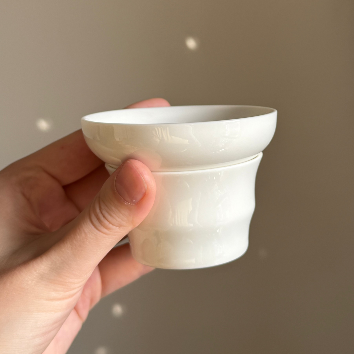 White Ceramic Tea Strainer