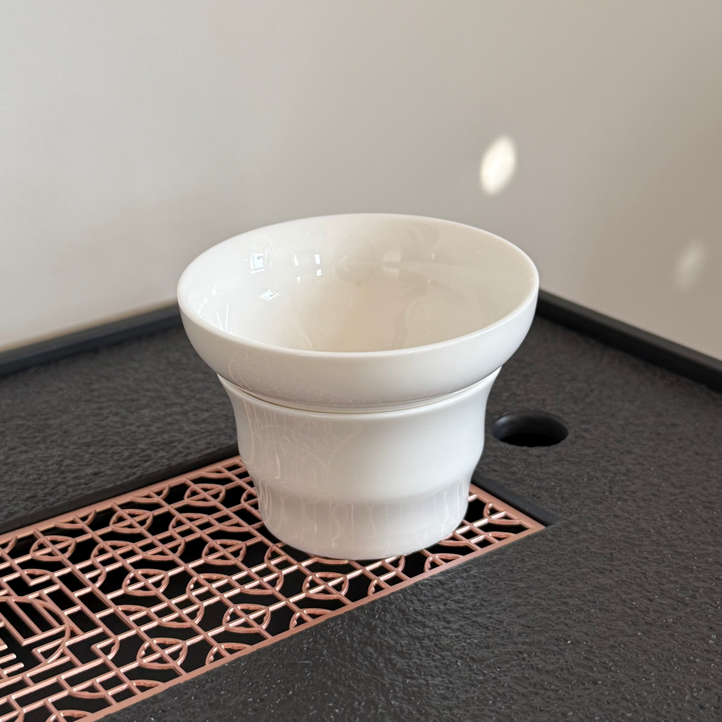 White Ceramic Tea Strainer