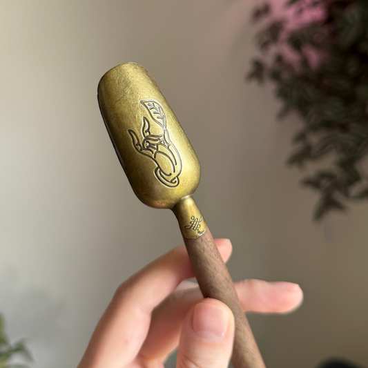 Brass & Wood Tea Scoop