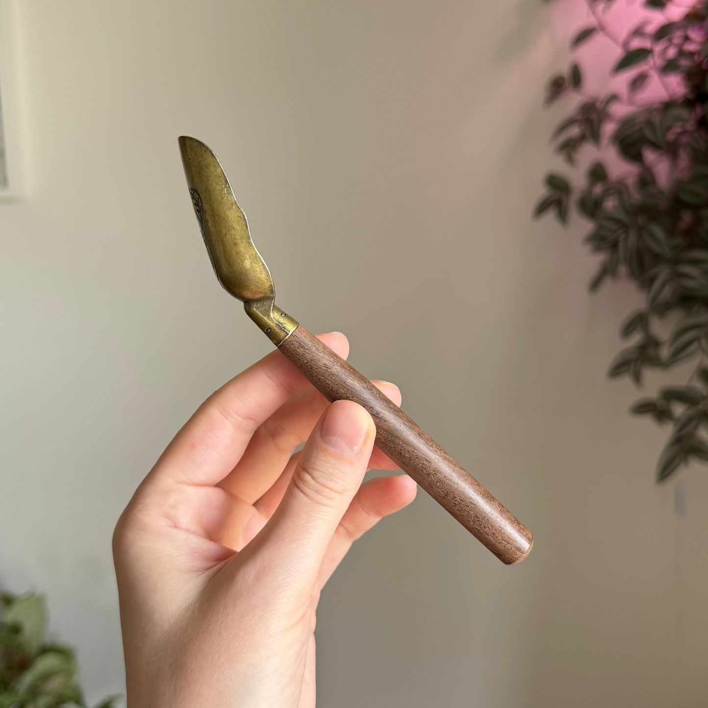 Brass & Wood Tea Scoop