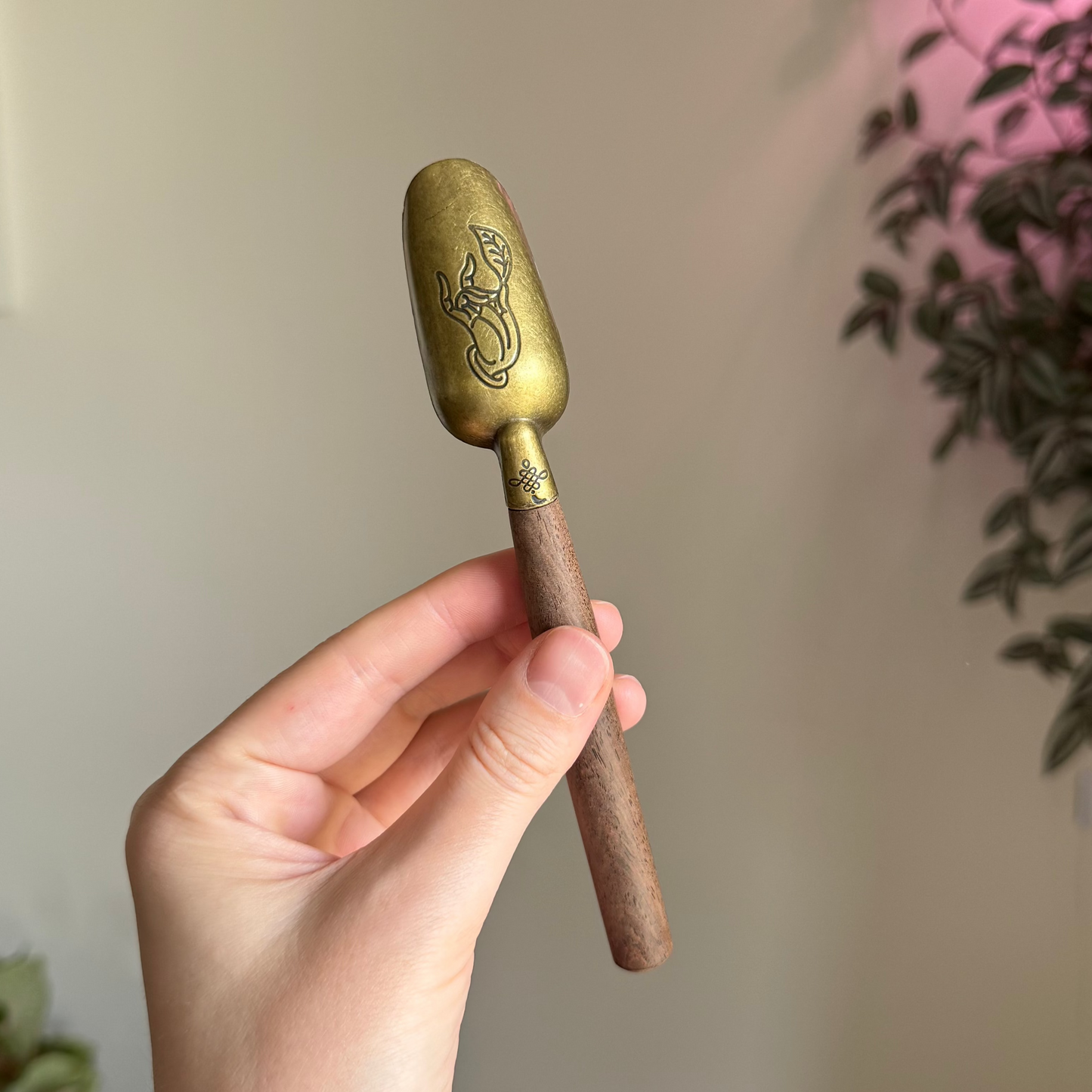 Brass & Wood Tea Scoop