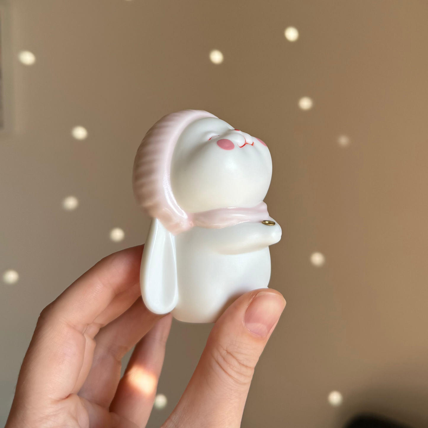 Porcelain Bunny in a Pink Hat (Incense Holder)