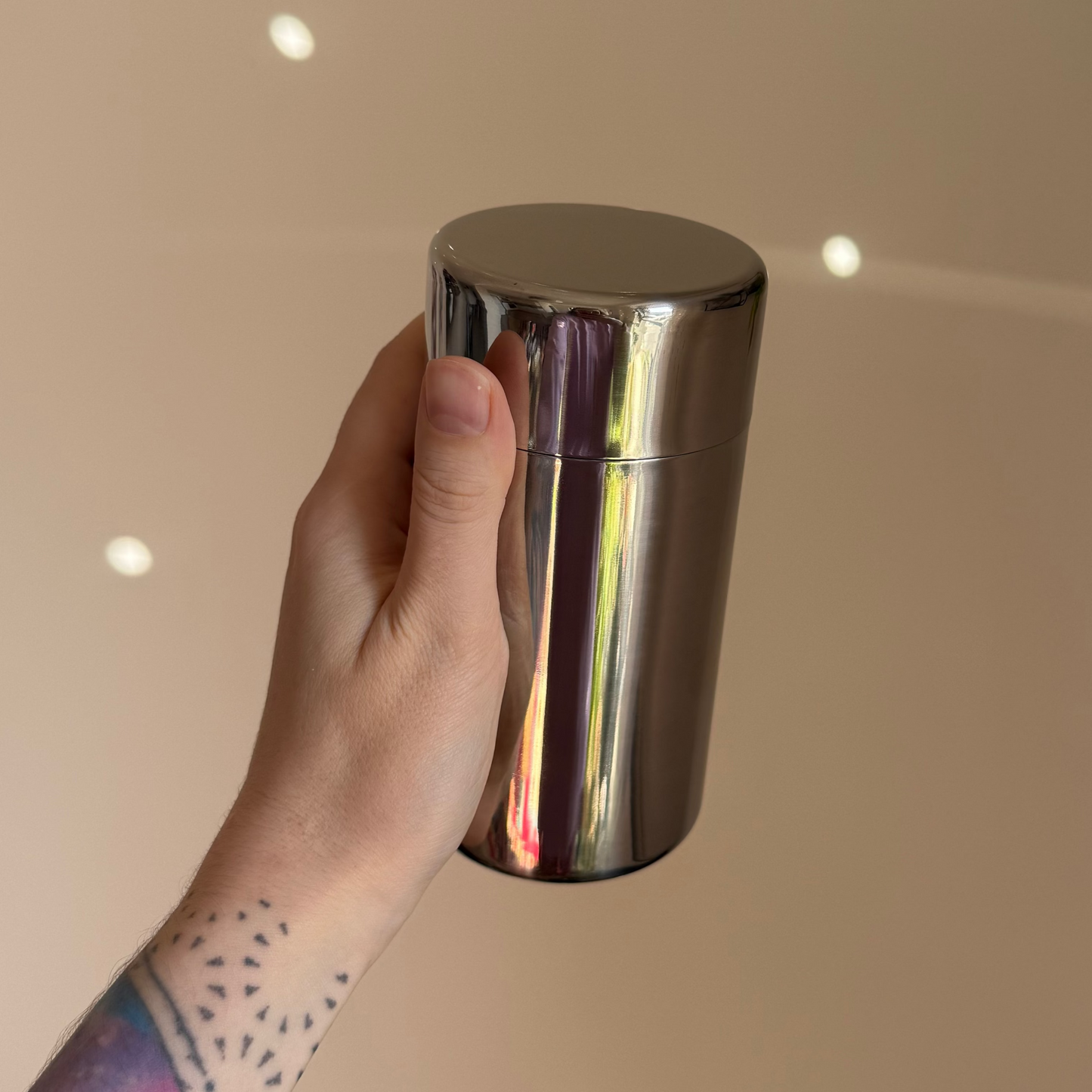 Metal Jar with Double Lid