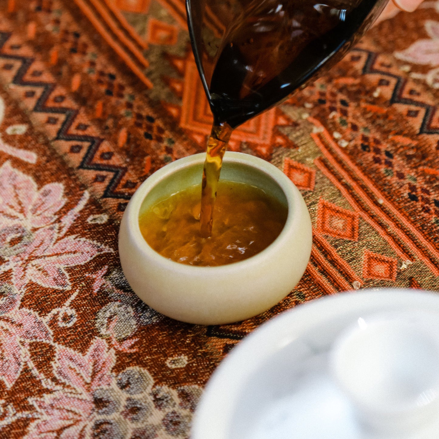 Green Matte Chamotte Tea Bowl, 50 ml