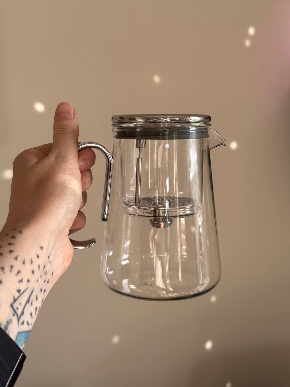 Glass gongfu teapot with magnetic mechanism, 600 ml